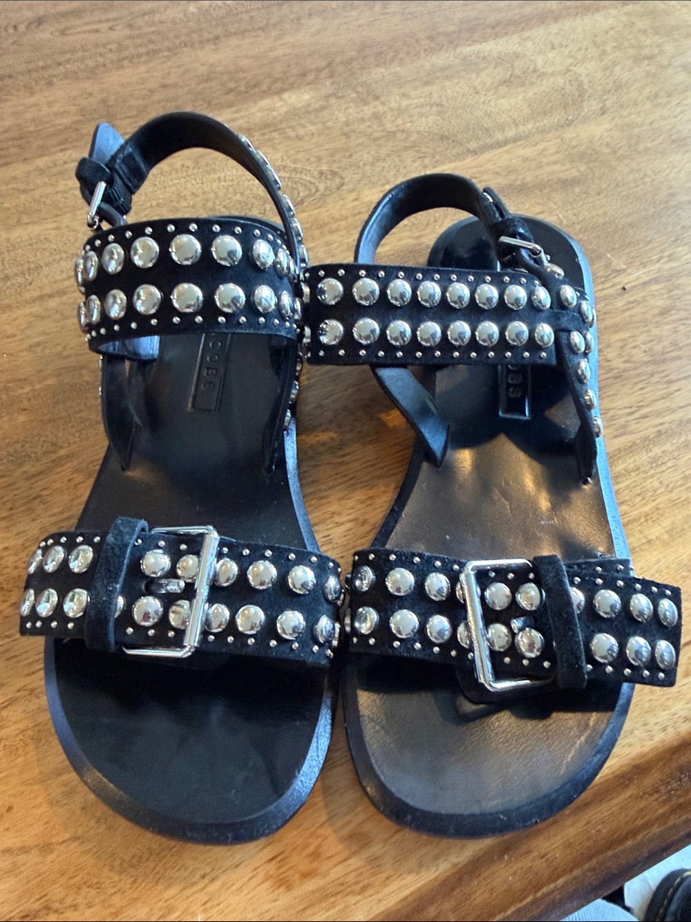 Marc Jacobs Black Studded Women's Sandals - Fashion Buckle Straps